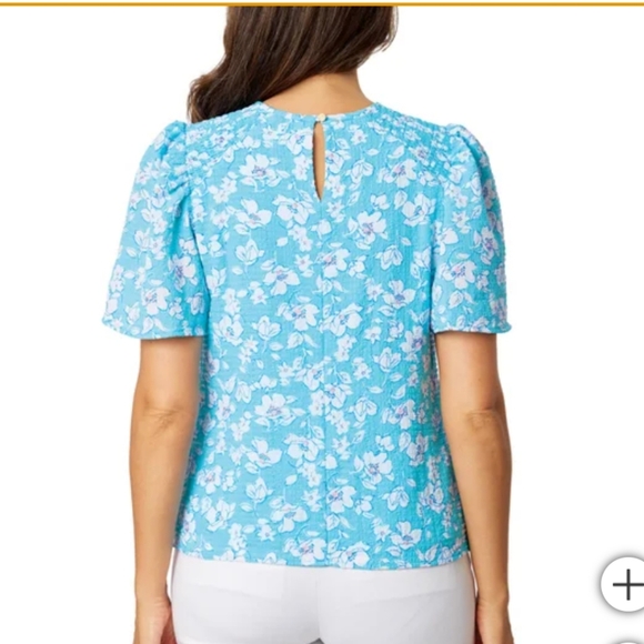 Draper James Blue Floral Blouse - Picture 3 of 4